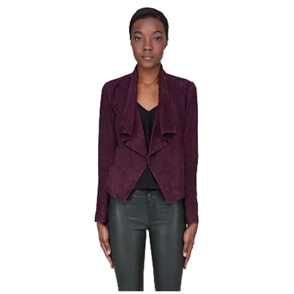 Theory Burgundy Suede Jacket - Small